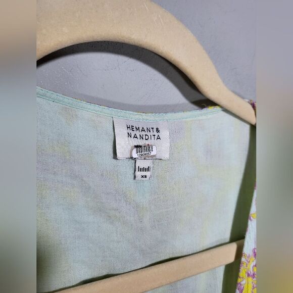 HEMANT & NANDITA SIZE XS / S Multi Floral Printed Maxi Bohemian Fairycore - Picture 4 of 9